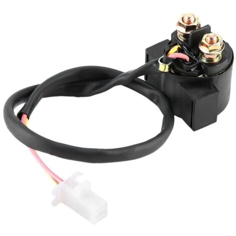 Jeffergarden Composant électrique pour VTT, relais de démarreur solénoïde en plastique noir résistant à la chaleur,référence RL1375RE105AR, pour réparation ou remplacement sur FOURTRAX 300 TRX300FW