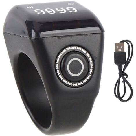 Jeffergarden Compteur de doigts électronique intelligent IP67, étanche à la pluie, Tasbih numérique rechargeable pour le sport, 22mm/0,87 pouces