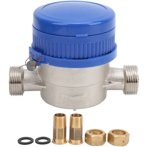 Jeffergarden Compteur d'eau froide mécanique TSS3002E BSP 1/2, avec pointeur, outils de mesure pour la maison