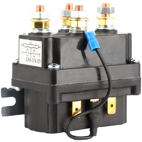 Jeffergarden Contacteur de relais solénoïde de treuil 12V 250A pour AUT UTV SUV avec treuils de 3000 à 5000lbs