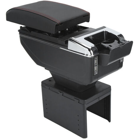 Jeffergarden Conteneur universel de boîte d'accoudoir de console centrale de voiture réglable avec l'interface d'USB
