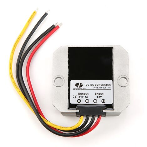 Jeffergarden Convertisseur Boost 12V à 24V, régulateur de tension DC, alimentation 1A 24W
