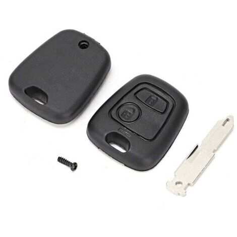 Jeffergarden Coque de clé de voiture à 2 boutons, accessoire de remplacement adapté à la Peugeot 206 306 307