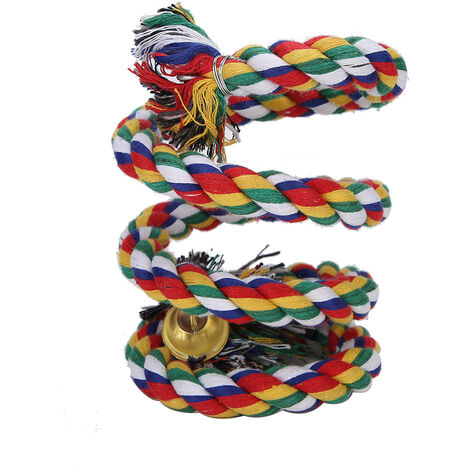 Jeffergarden Corde de coton suspendue colorée, harnais debout pour oiseaux, perroquet, corde d'escalade à mcher, jouets