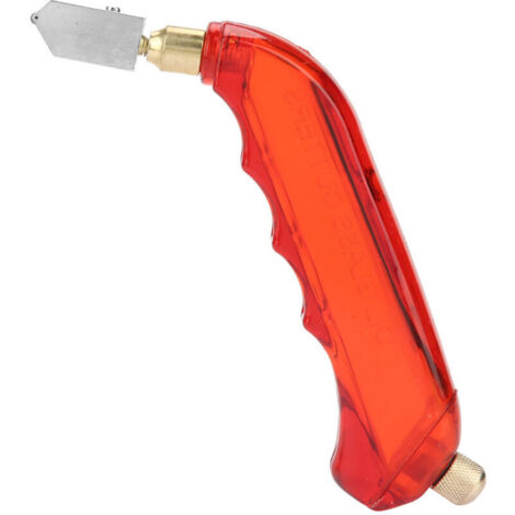 Jeffergarden Coupe-verre portatif à alimentation en huile, outil de coupe professionnel avec poignée en plastique (rouge)