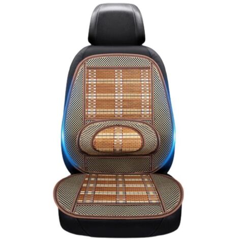 Jeffergarden Coussin de siège de voiture d'été en fil d'acier, respirant, avec soutien lombaire et tapis de massage.