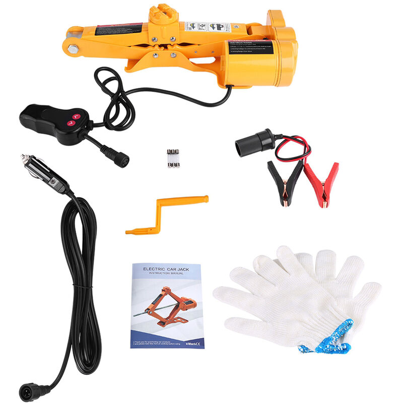 Cric de levage électrique automatique pour voiture automobile, 2 tonnes, 12V dc, équipement de garage et d'urgence - Jeffergarden