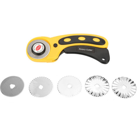 Jeffergarden Cutter rotatif de 45 mm avec lames pour tissu, cuir, papier, vinyle, loisirs créatifs, patchwork et couture