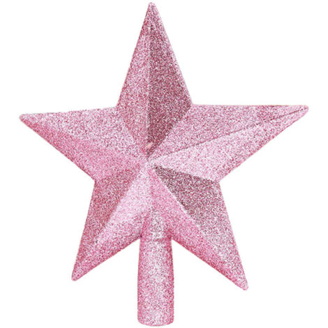 Jeffergarden Décoration de Noël celtique rose, sapin de Noël avec étoile au sommet, 20 cm, sapin de Noël rose avec une étoile à cinq branches au sommet.