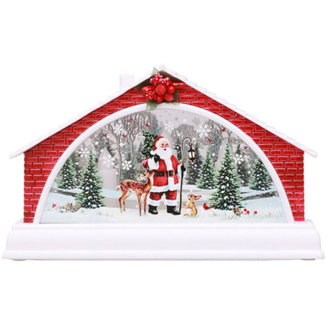 Jeffergarden Décoration de Noël : chalet, crèche, décor de paysage enneigé, veilleuse, décoration intérieure, ornement de village
