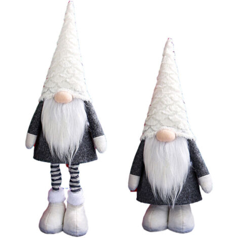 Jeffergarden Décorations de Noël, poupées rétractables, poupées de vieillards sans visage, figurines de Gandalf nain pour vitrine