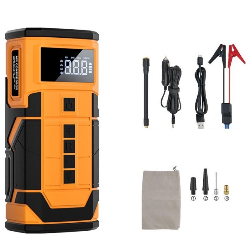 Jeffergarden Booster Batterie Voiture 600A 10000mAh Booster Batterie Moto/Auto 12V Demarreur Batterie Voiture avec Écran LED,Lamp LED