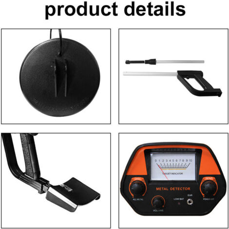 Jeffergarden Détecteur de métaux souterrain GTX4030, portable, détachable, facile à installer, haute sensibilité, avec bobine de recherche étanche, pour enfants et adultes