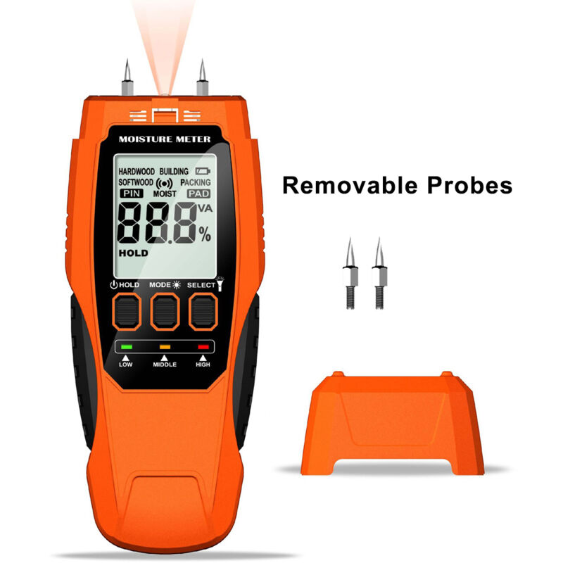 Jeffergarden Détecteur d'humidité, Testeur Humidité pour Mur, Bois et Papier, Humidimètre Portable avec Écran LED , Hygrometre pour Construction,
