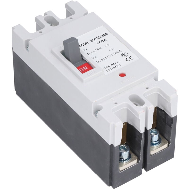 Disjoncteur dc 2P, boîtier moulé, disjoncteur, interrupteur d'énergie solaire, 500V, 160A - Jeffergarden