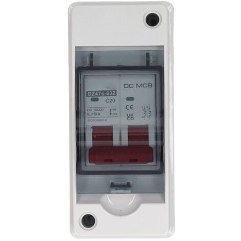 PRENFLE Jeffergarden Disjoncteur miniature 2P IP65 interrupteur de déconnexion étanche pour système solaire PV DC 1000V 20A
