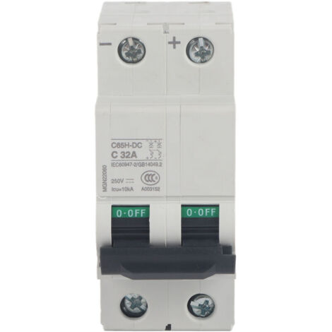Jeffergarden Disjoncteur miniature électrique C65H-DC 2P 250V à air (32A)