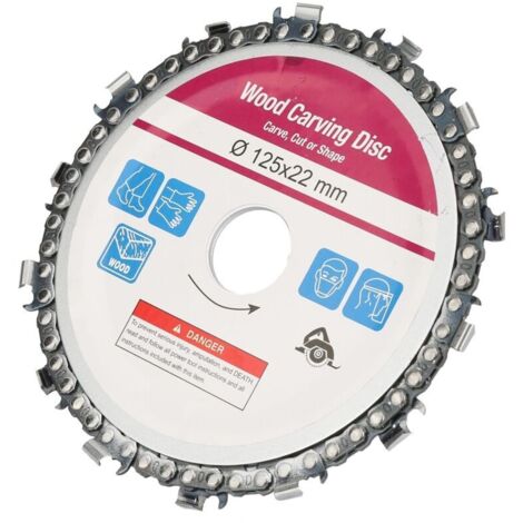 Jeffergarden Disque à meuler rouge de 125 mm (5 pouces) pour meuleuse d'angle, disque de scie à bois pour sculpture (chaîne et plateau)