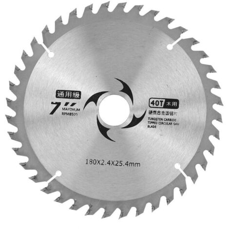 Jeffergarden Disque de coupe rond en carbure pour scie circulaire, 7 pouces, 40 dents, pour le travail du bois