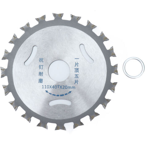 Jeffergarden Disque de scie circulaire double face en carbure 40 dents pour le travail du bois, avec joint, 110 mm x 20 mm