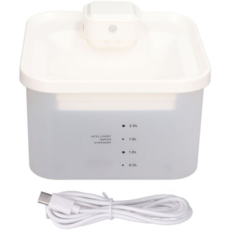 Jeffergarden Distributeur d'eau sans fil pour animaux de compagnie, automatique, sensoriel, Ultra silencieux, Intelligent, nettoyage UV, fontaine d'eau pour animaux de compagnie, blanc