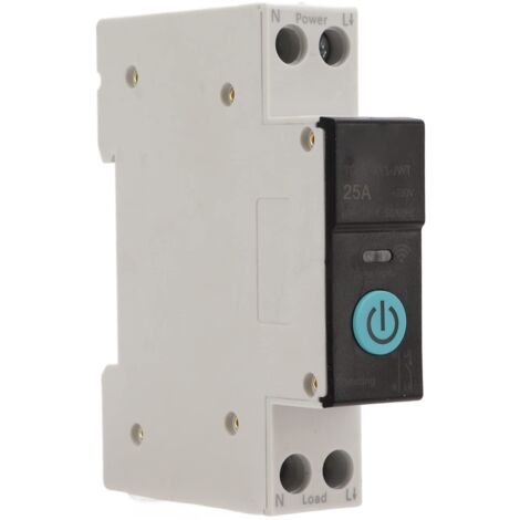 Jeffergarden Disyuntor de carril Din interruptor WIFI inteligente Control remoto de teléfono móvil 3 modos de sincronización para electrodomésticos 25A