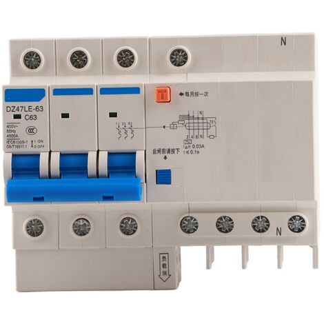Jeffergarden DZ47LE-63 3p N C63 Disjoncteur différentiel différentiel 230V 63A 30mA