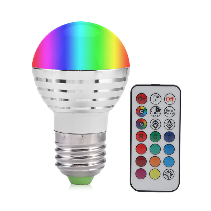 Jeffergarden E27 3W RGB LED changement de couleur bougie lampe ampoule Kit de télécommande