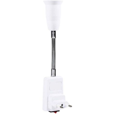 Jeffergarden E27 Lamp Holder Socket E27 Adapter Plug with Switch Metal (EU Plug)