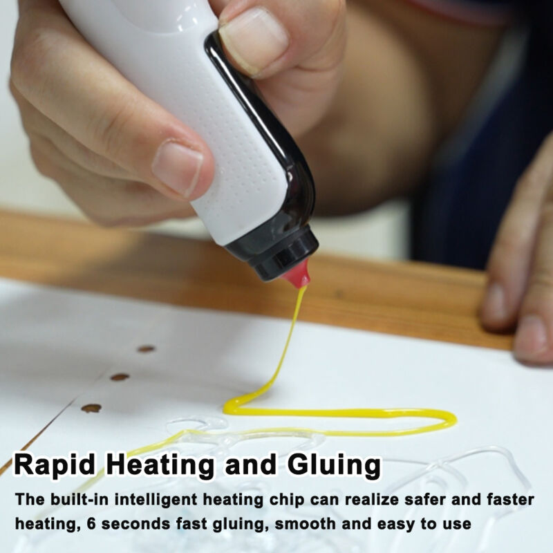 Jeffergarden - Electric Hot Melt Glue Machine Portable Cordless Lithium Squeeze Tool 7mm Glue Stick Applicator for Home diy Art Crafts Handmade Glued