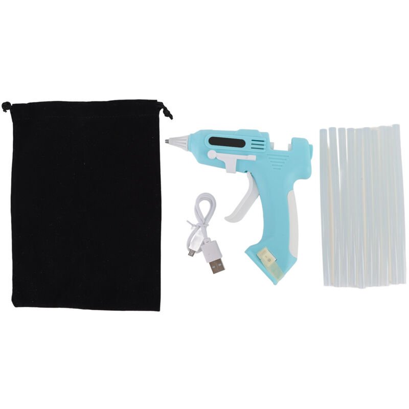 Jeffergarden - Electric Hot Melt Glue Set with 10pcs 7mm High Tack Sticks, Cordless Melting Tool for Home and Crafts, Green