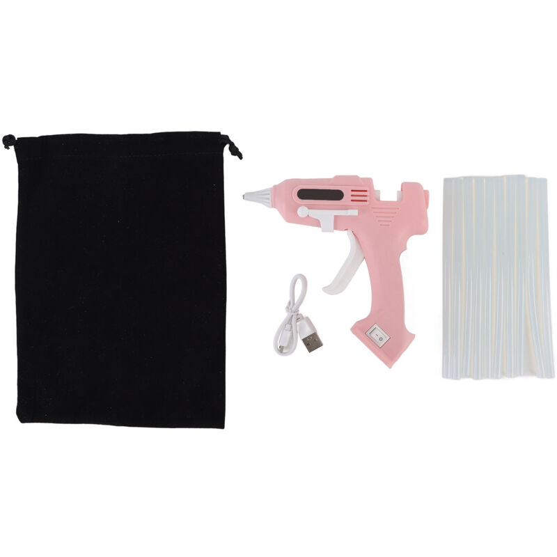 Jeffergarden - Electric Hot Melt Set with 10 7 mm High Tack Sticks, Cordless Melting Tool for Home and Crafts, Light Red