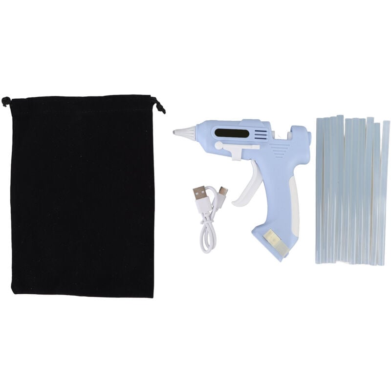 Jeffergarden - Electric Hot Melt Set with 10 7mm High Tack Sticks, Cordless Melting Tool for Home and Crafts, Blue