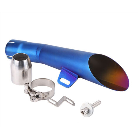 Jeffergarden Embout de pot d'échappement universel en acier inoxydable pour motocross, bleu