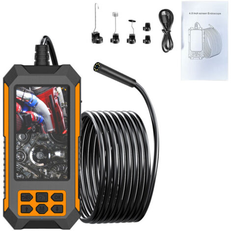 Jeffergarden Endoscope industriel, outil endoscope HD 1080P avec écran IPS 4,5 pouces et 8 lumières LED réglables, caméra endoscope serpent semi-rigide 33 pieds, caméra d'inspection étanche IP68 8 mm