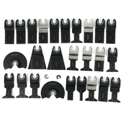 Jeffergarden Ensemble d'accessoires pour scie oscillante 28 pièces, pièces de travail du bois, acier à haute teneur en carbone, multifonctionnel
