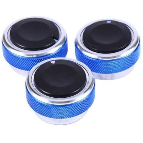 Jeffergarden Ensemble de 3 boutons de climatisation automobile en alliage d'aluminium, accessoires pour Ford.
