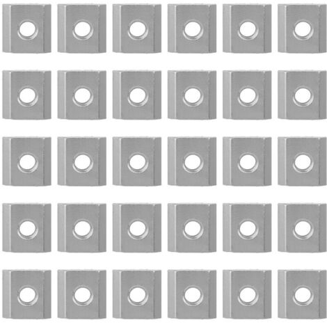 Jeffergarden Ensemble de 30 écrous à rainure en T série 30, profilés en aluminium, fixations à bloc d'écrou coulissant fileté (M6)