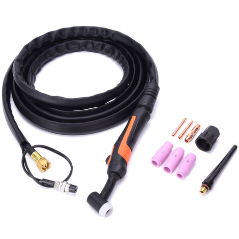 Jeffergarden Ensemble de Torche Soudage à Arc TIG-17 Pistolet de Soudage Accessoires de Soudure Tig Remplacement de Torche TIG à Tête Flexible(TIG-17F Flexible Head Single Switch)