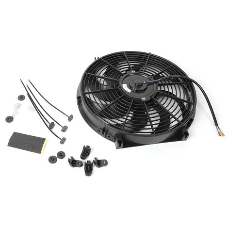 Jeffergarden Ensemble de ventilateur de refroidissement de radiateur électrique mince de 14 po 12 V pièces universelles avec kit de montage