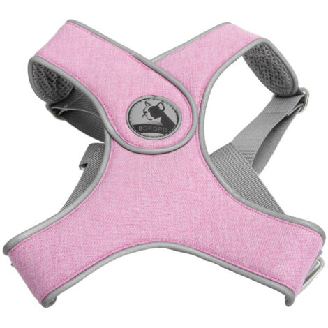 Jeffergarden Ensemble Harnais et Laisse Réfléchissant – Pour Chien et Chat, Ajustable, Respirant, Sécurité Promenade Extérieure (Rose, Taille M)