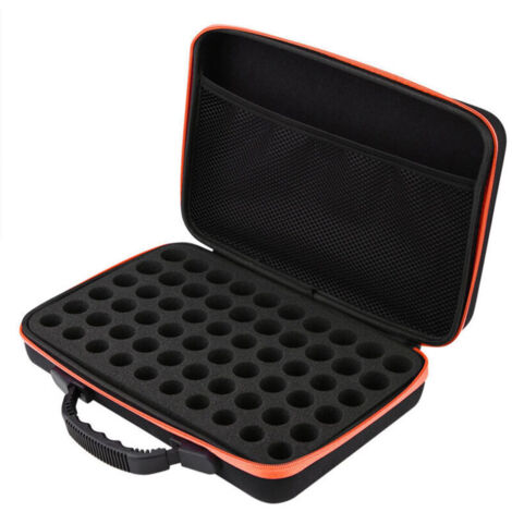 Jeffergarden Étui rigide de transport pour huiles essentielles, 60 flacons de 5 ml et 15 ml (orange)