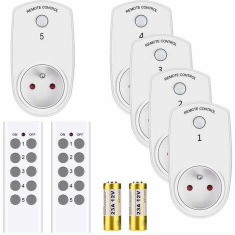 Jeffergarden FBA Monopolys ES9939F - Enchufe inteligente con control remoto, 2 pulsaciones, 5 regulaciones, color blanco (norma general europea)