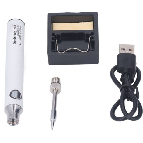 Jeffergarden Fer à souder USB sans fil portable, outil de soudage électrique à 3 vitesses avec voyant lumineux blanc