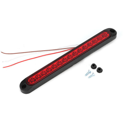 Jeffergarden Feu arrière de remorque, feu de freinage surélevé, clignotant, camion, 15 LED, 10-30 V, rouge