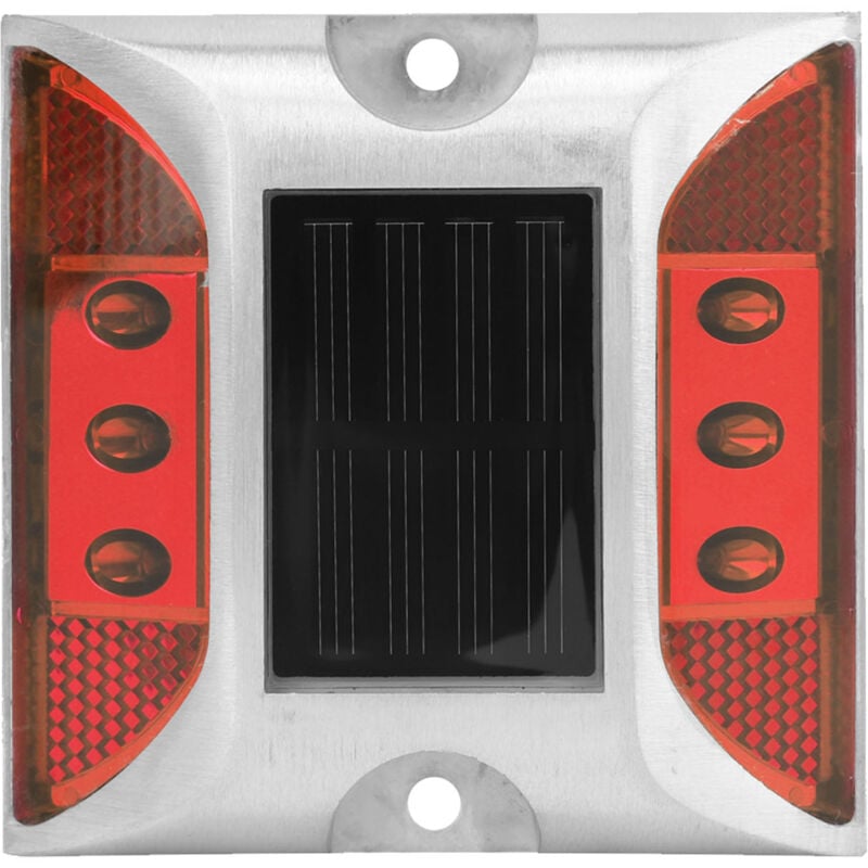 Jeffergarden - Feux de position au sol à énergie solaire led, étanche, pour allée extérieure, route, autoroute, lampe à pointe rouge