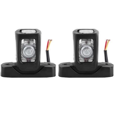 Jeffergarden Feux de position latéraux étanches rouge ambre blanc 3 couleurs de lumière 4LED universels pour véhicule 1030V