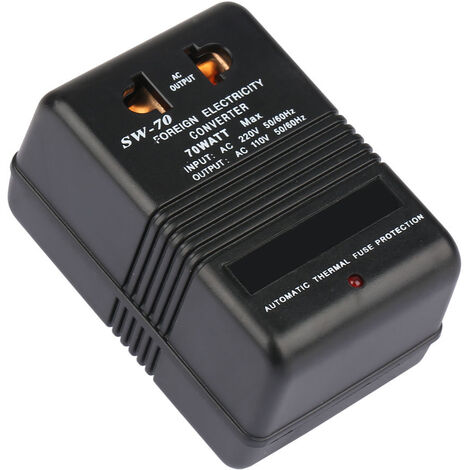Jeffergarden Fiche de voyage Adaptateur secteur 70 watts Transformateur 220V à 110V Convertisseur de tension abaisseur Transformateur de puissance Prise CN