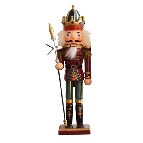 XINUY Jeffergarden Figurines de Casse-Noisette en Bois de Noël de 12 Pouces, Style Européen et Américain, Ornements de Noël Exquis et Jouets de Marionnettes pour Enfants pour la Décoration (2)