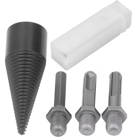 Jeffergarden Foret à bois de chauffage, cne de fendage du bois, outil de séparation de bches en acier au carbone avec 3 tiges amovibles 32mm/1,3 pouces